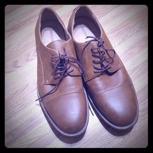 Brown shoes.